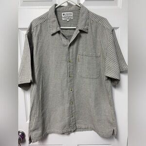 Columbia Men's Black and White Plaid Short Sleeve Shirt